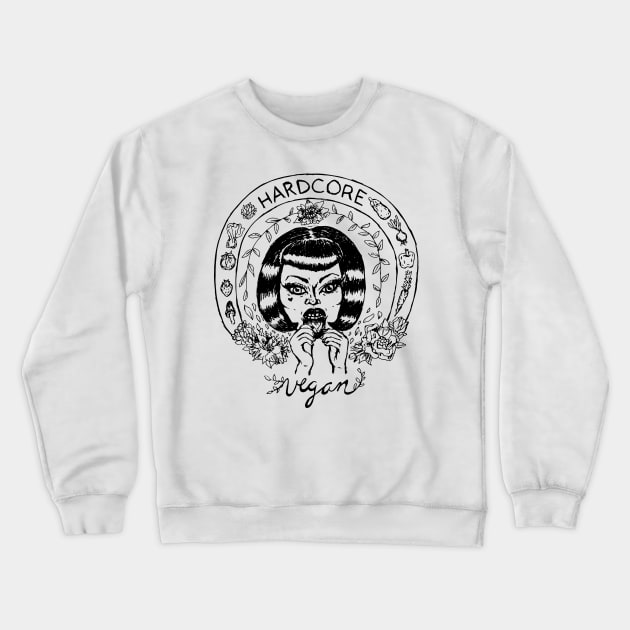 Hardcore Vegan Crewneck Sweatshirt by LunaElizabeth